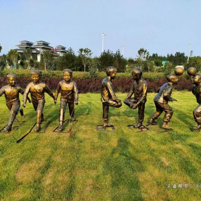 儿童嬉戏景观铜雕