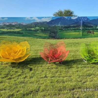 镂空花朵不锈钢雕塑