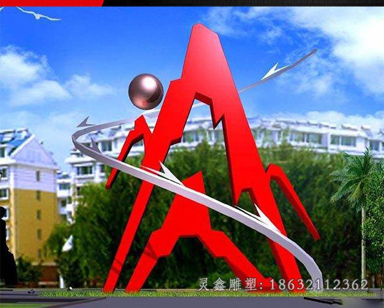 不锈钢a字型科技景观雕塑