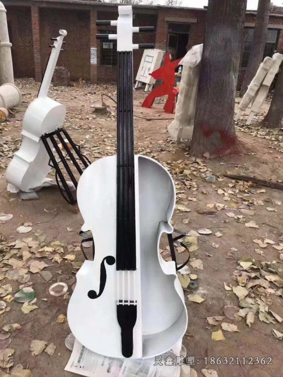 不锈钢抽象大提琴雕塑