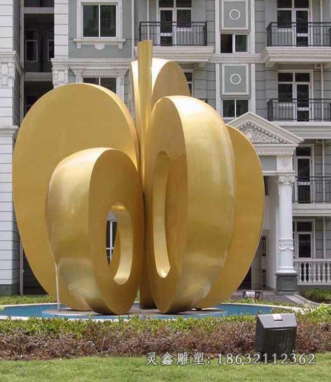 不锈钢抽象苹果广场雕塑