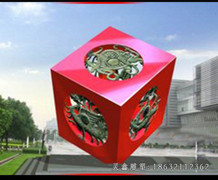 不锈钢方形城市景观雕塑