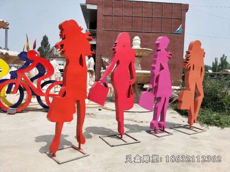 不锈钢抽象购物雕塑