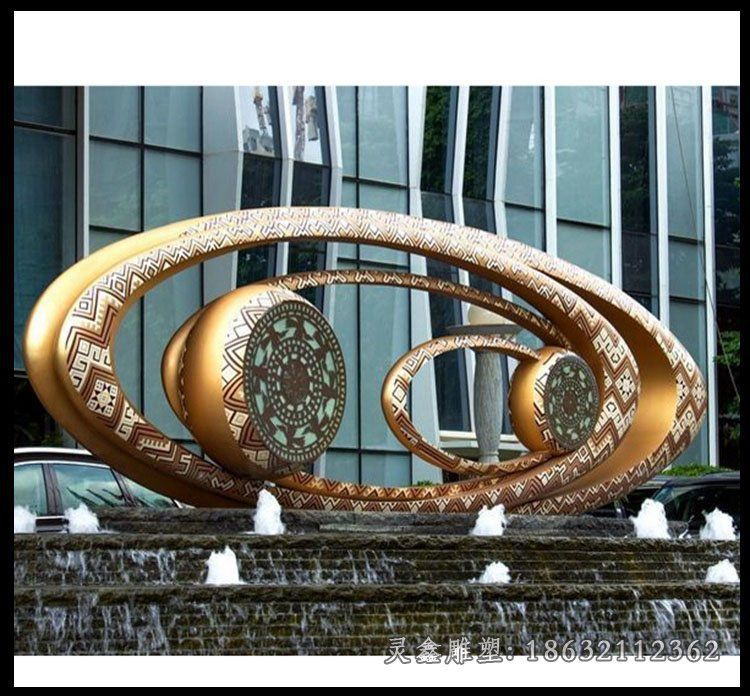 不锈钢抽象眼镜雕塑