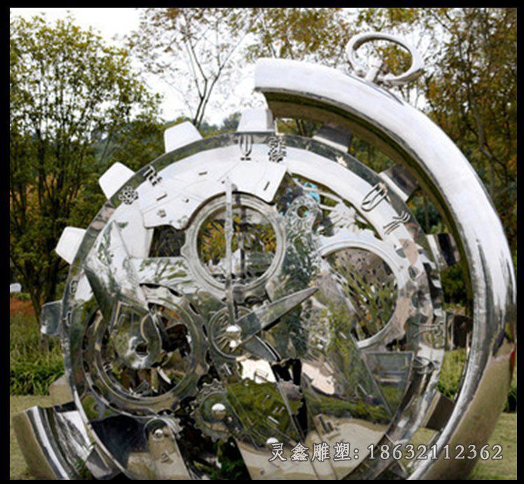 不锈钢齿轮抽象景观雕塑
