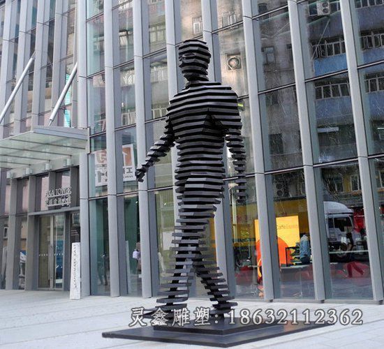 不锈钢广场抽象人物雕塑