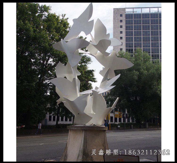 不锈钢飞鸽公园动物雕塑