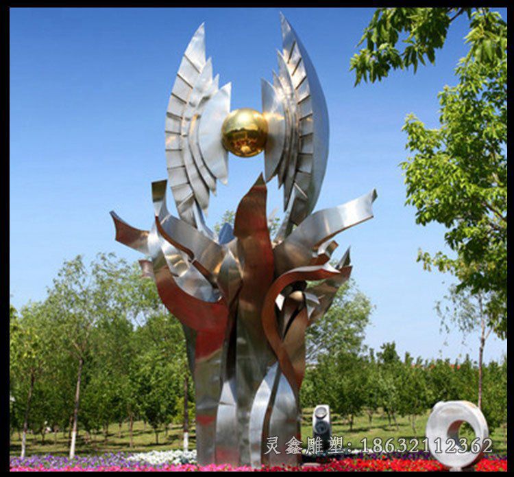 不锈钢飞鸽升华景观雕塑