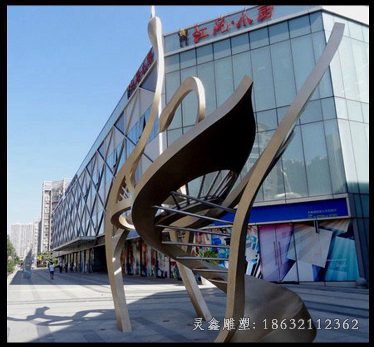 不锈钢抚琴座椅景观雕塑