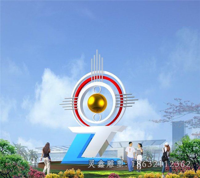 不锈钢放眼未来雕塑