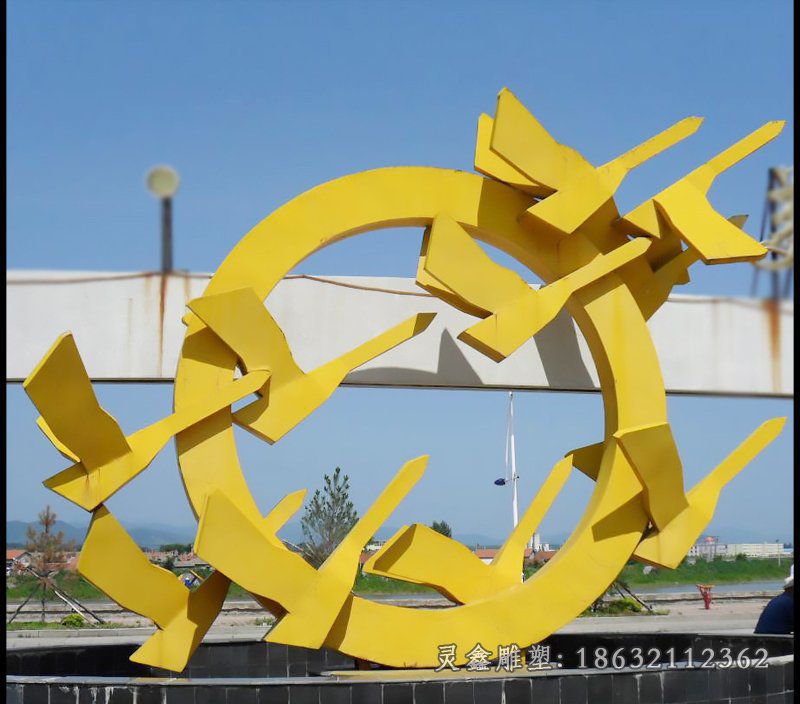 不锈钢飞翔企业雕塑