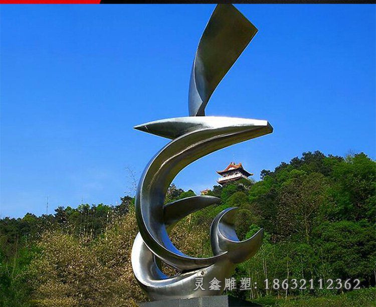 不锈钢海豚景观雕塑