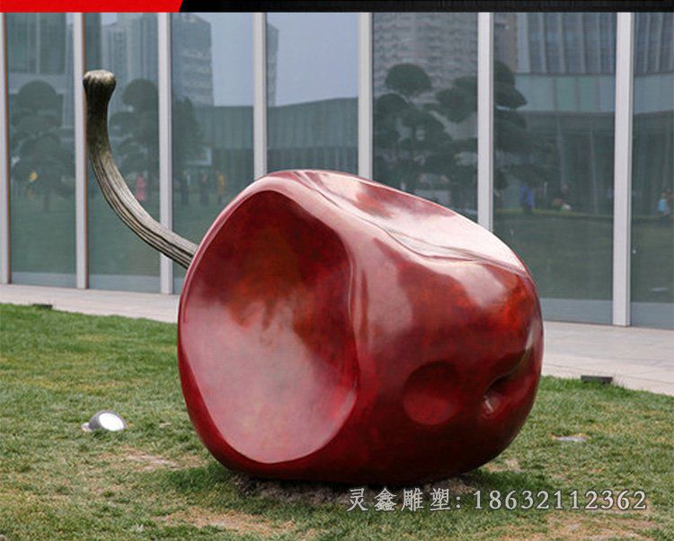 不锈钢苹果景观雕塑