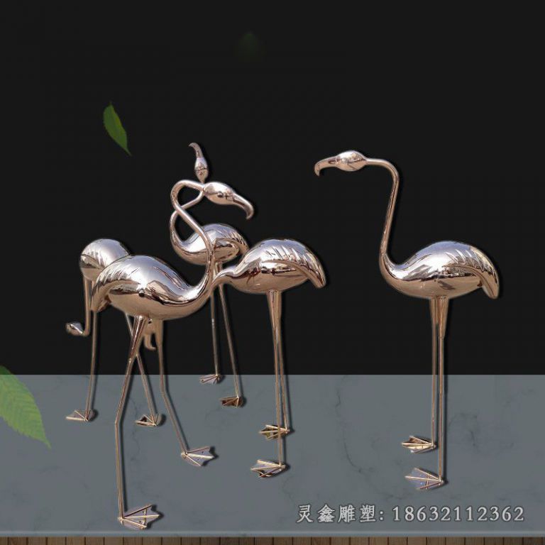 不锈钢火烈鸟景观雕塑