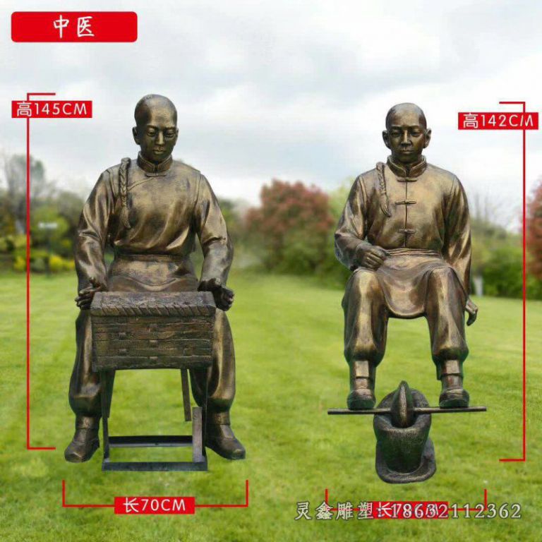 中医制药人物铜雕
