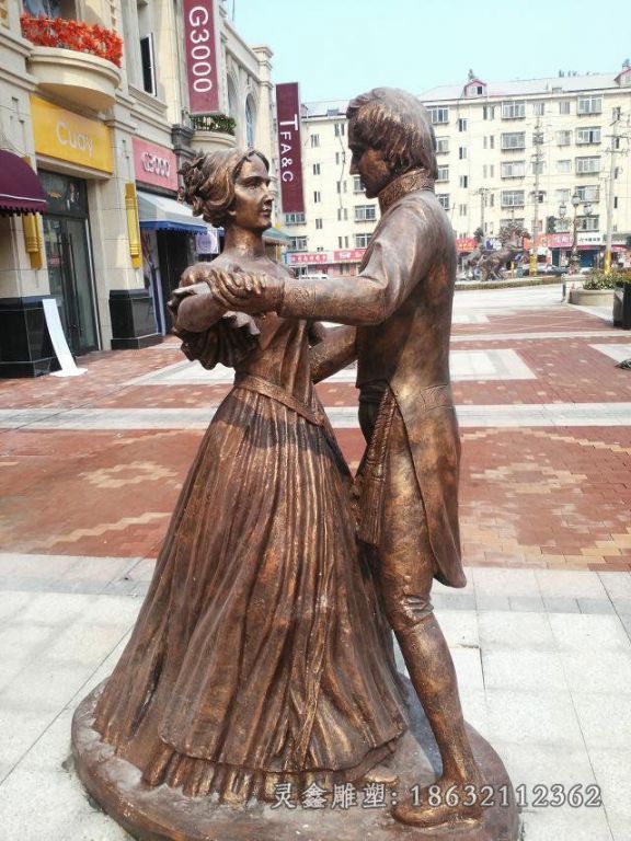 跳舞景观人物铜雕