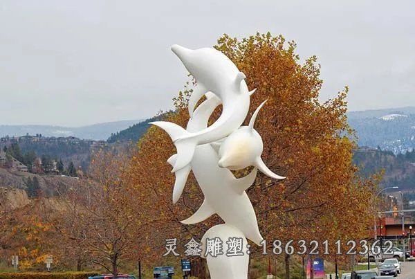 不锈钢海豚雕塑
