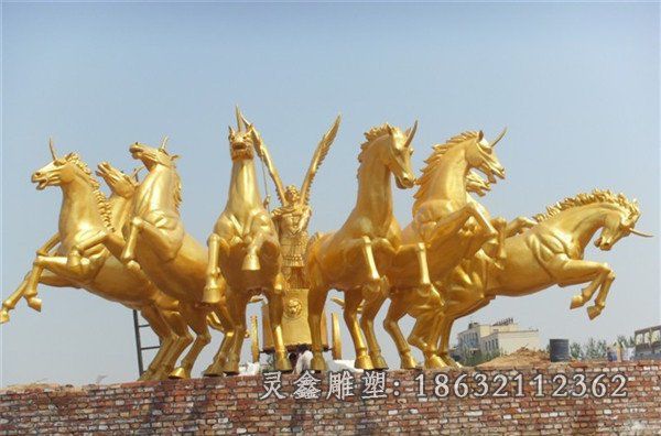 阿波罗战车景观铜雕