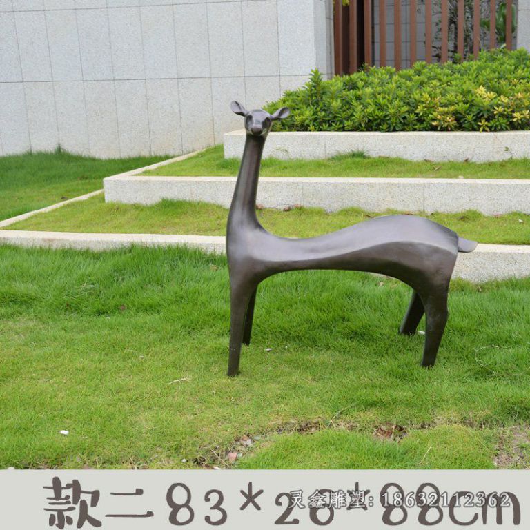 别墅抽象小鹿铜雕