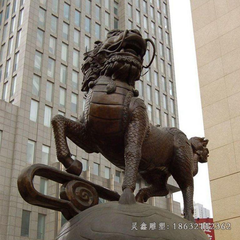 火麒麟景观铜雕