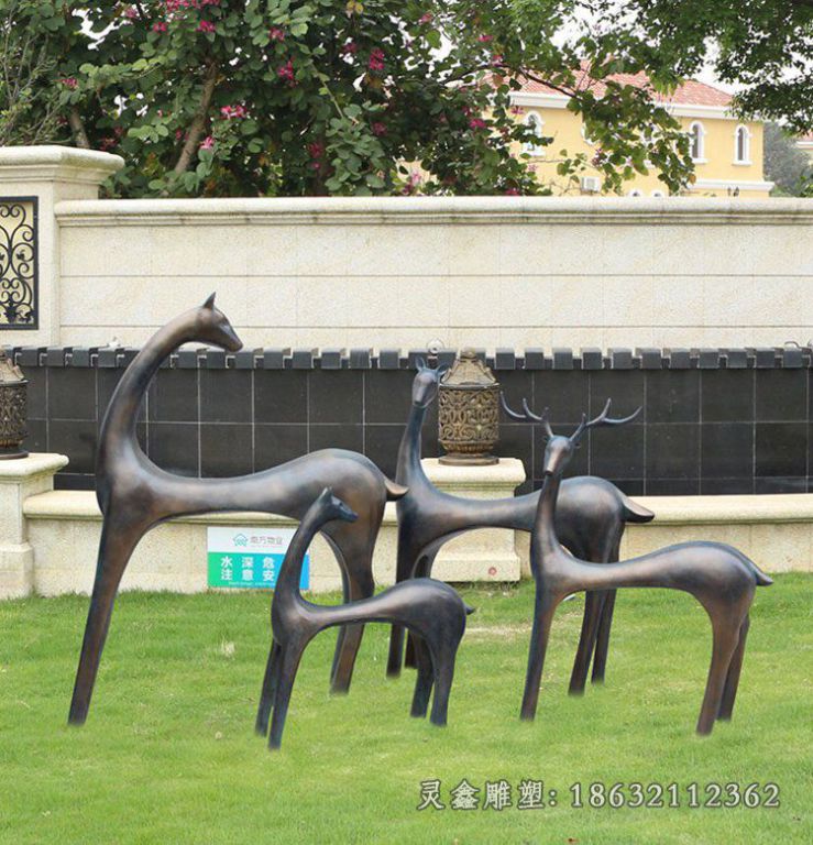 鹿动物景观铜雕
