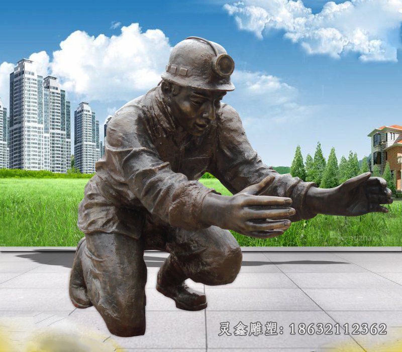 消防员人物景观铜雕