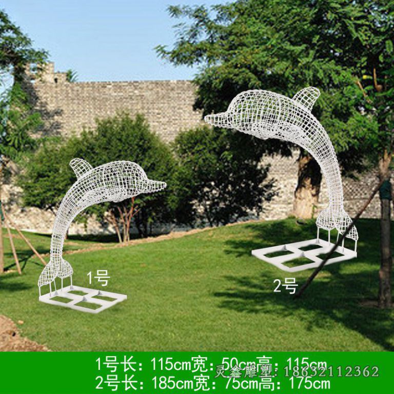 海豚不锈钢景观雕塑