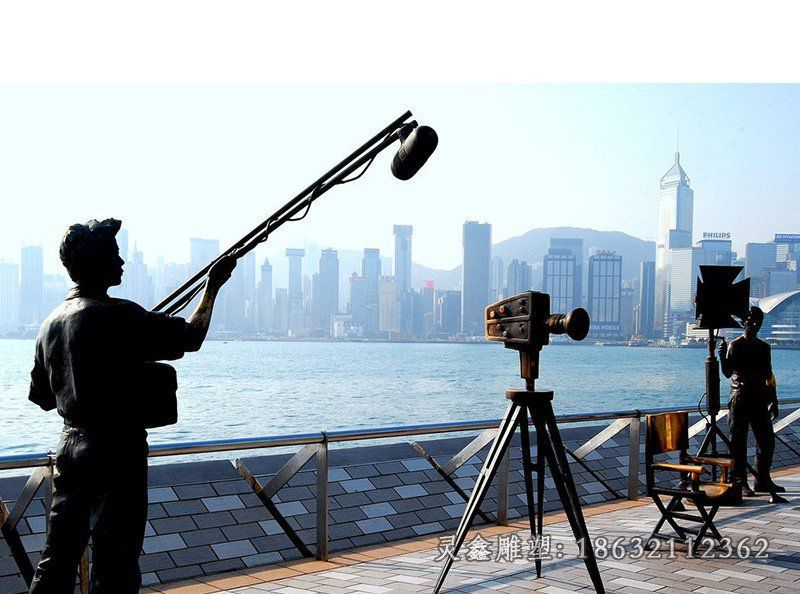 拍摄电影人物铜雕