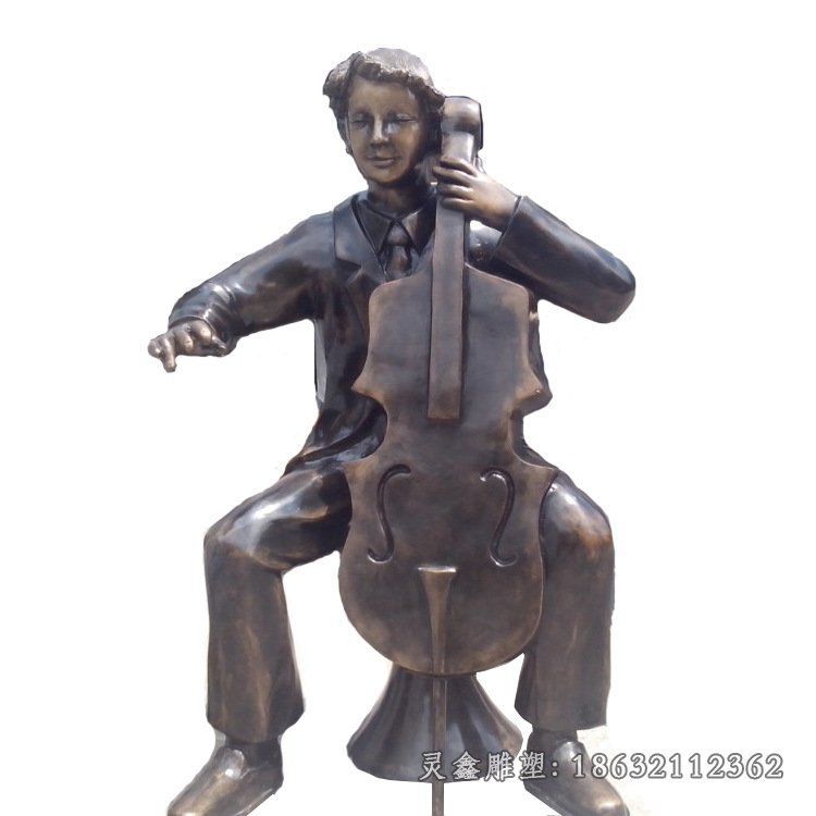 大提琴景观铜雕