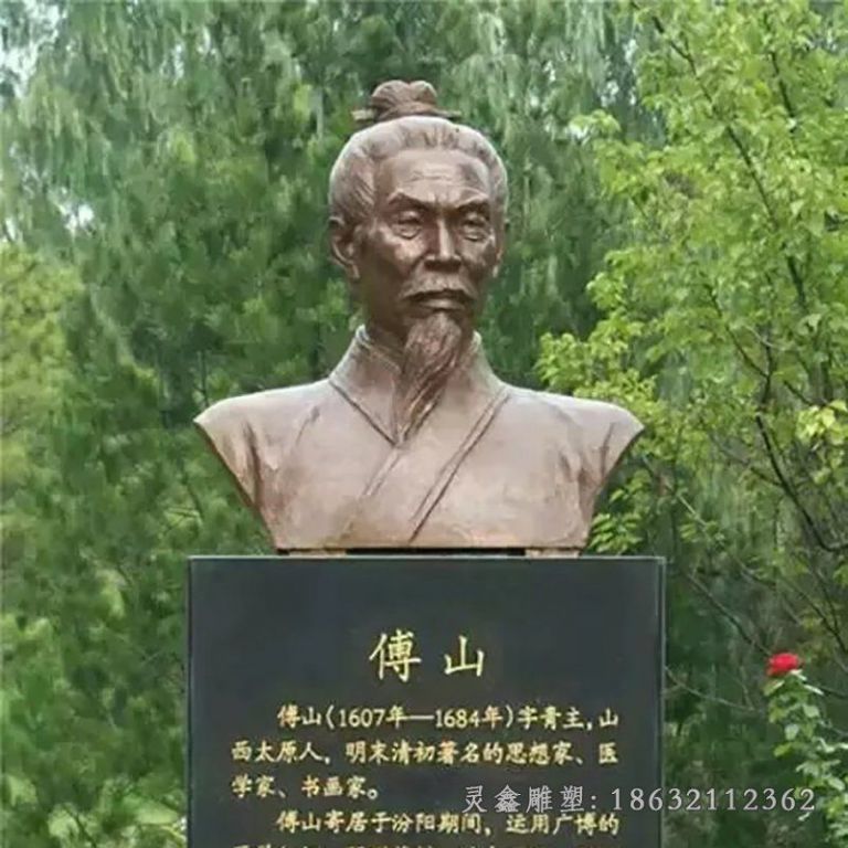 傅山名人铜雕