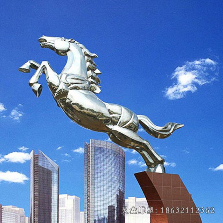 不锈钢抽象飞奔马雕塑