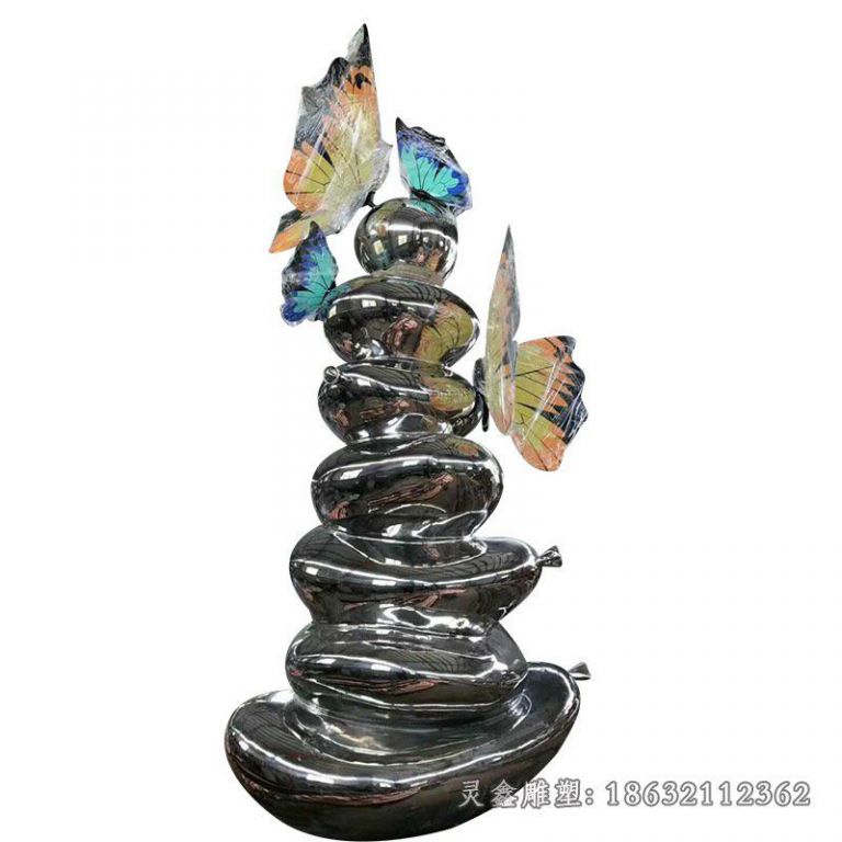 不锈钢创意园林彩色蝴蝶雕塑