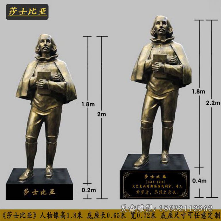 莎士比亚人物景观铜雕