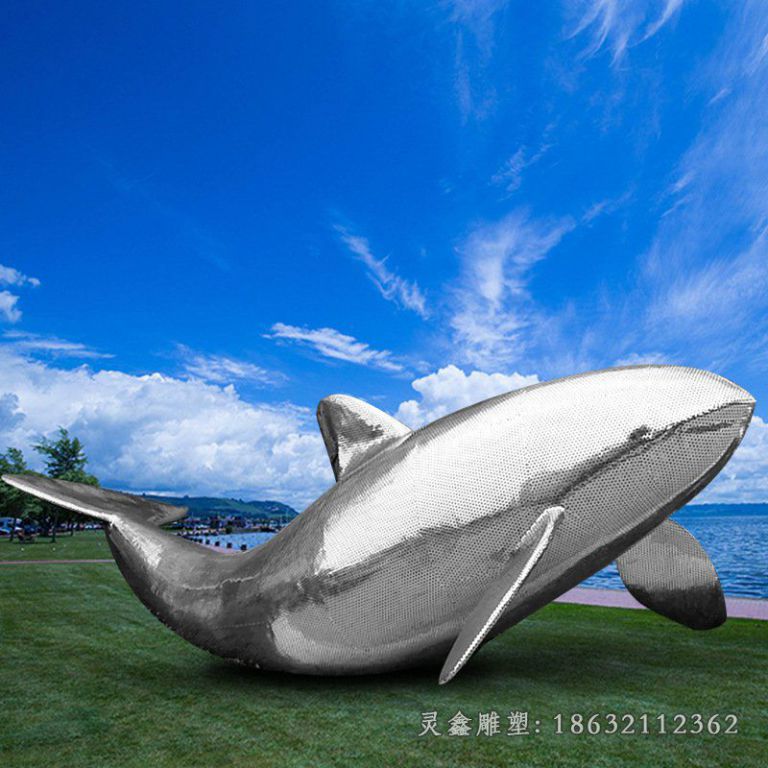 不锈钢海豚动物雕塑