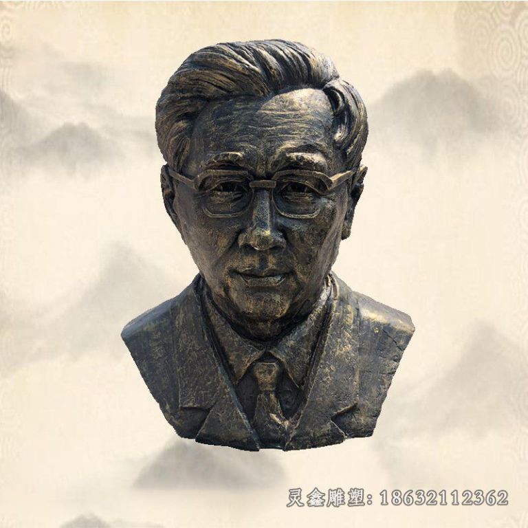 华罗庚人物头像铜雕