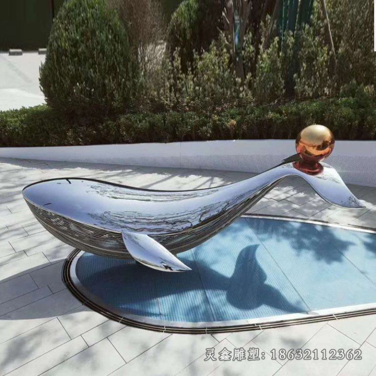 不锈钢海豚景观雕塑
