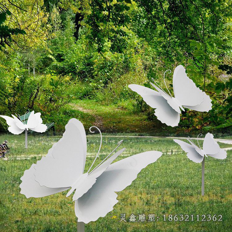 不锈钢镜面蝴蝶景观雕塑