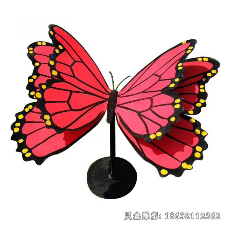 不锈钢彩绘蝴蝶雕塑