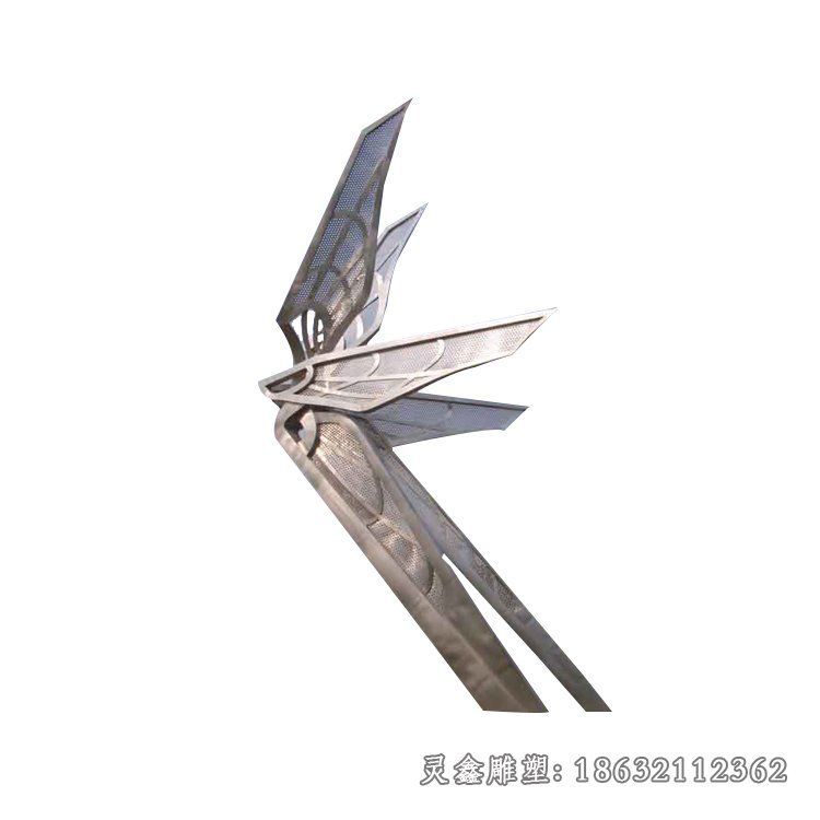 不锈钢飞行蜻蜓景观雕塑
