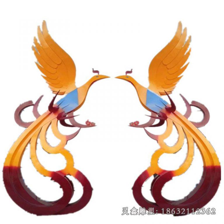 不锈钢抽象凤凰城市雕塑