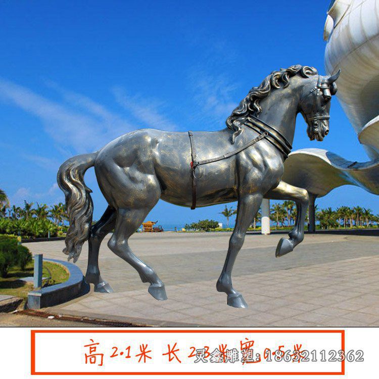 不锈钢奔跑马动物雕塑