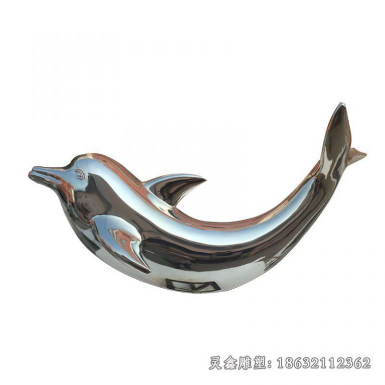 公园镜面不锈钢海豚雕塑