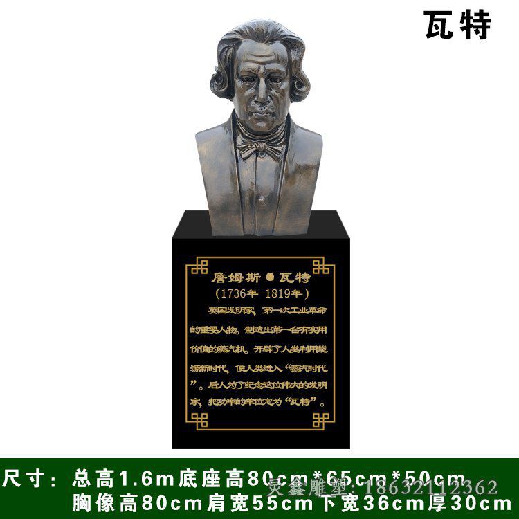 瓦特发明家景观铜雕