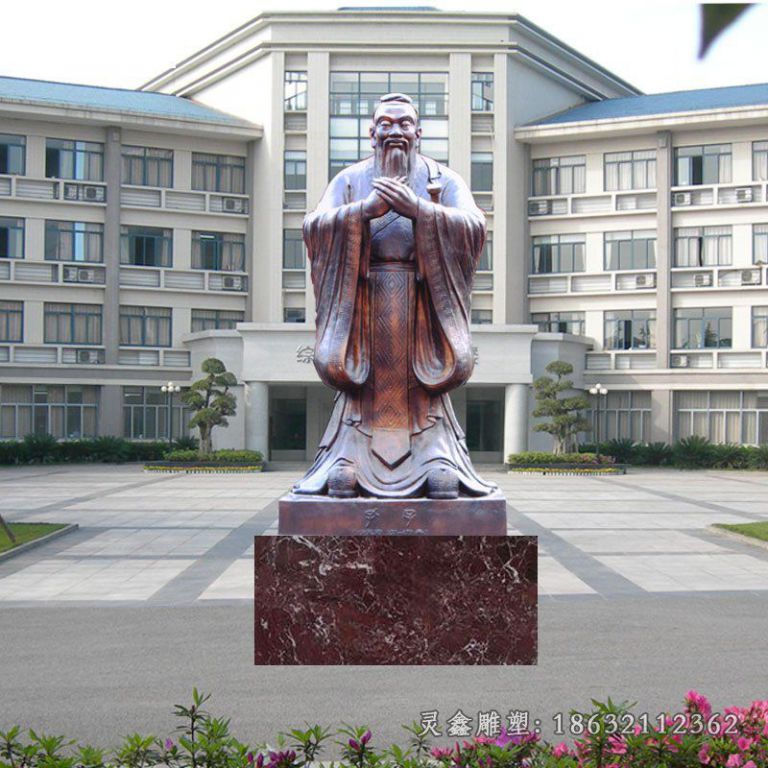 先师孔子校园人物铜雕