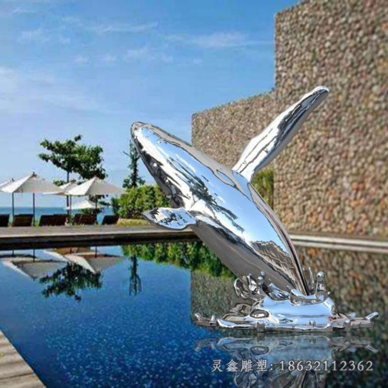 不锈钢海豚动物雕塑