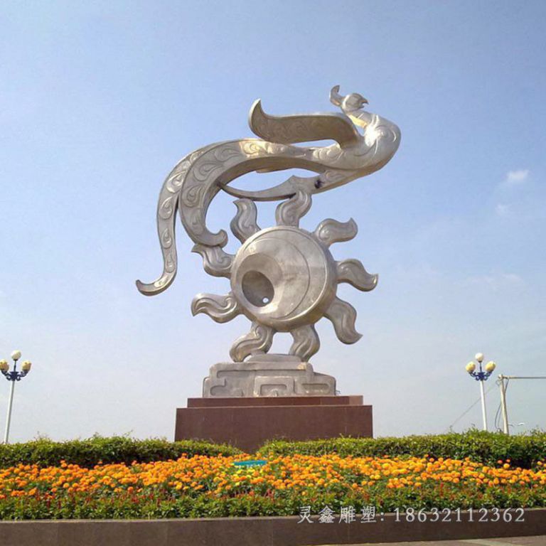 园林凤凰不锈钢雕塑