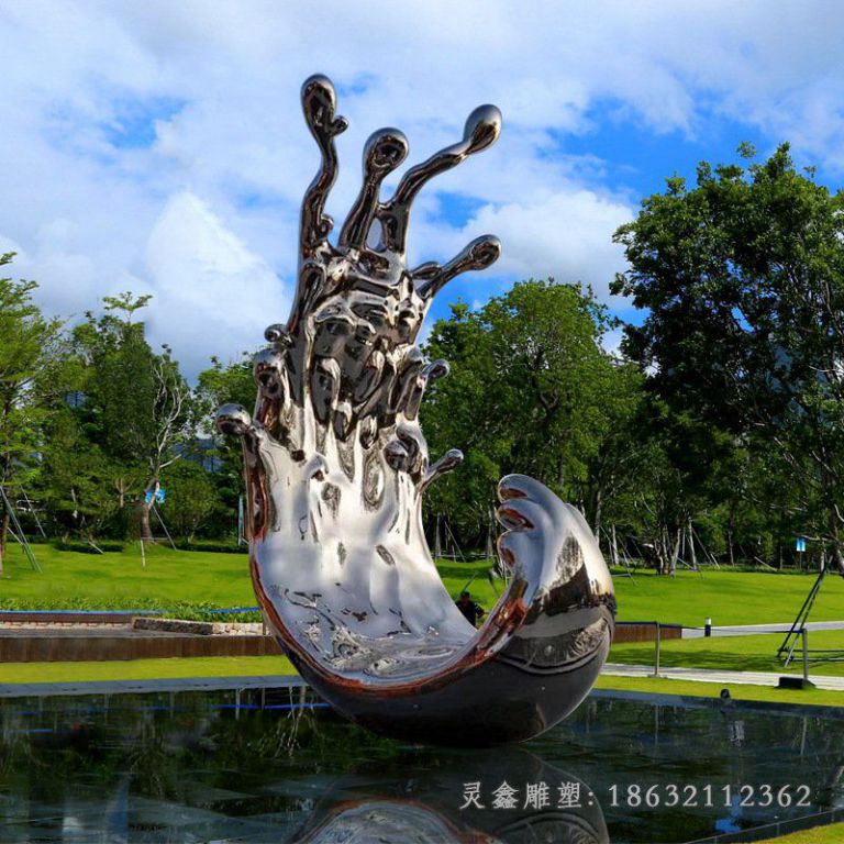 不锈钢海浪城市雕塑