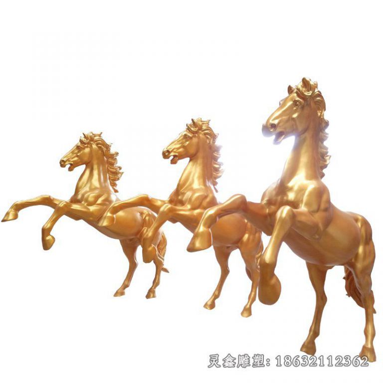 不锈钢喷漆马景观雕塑