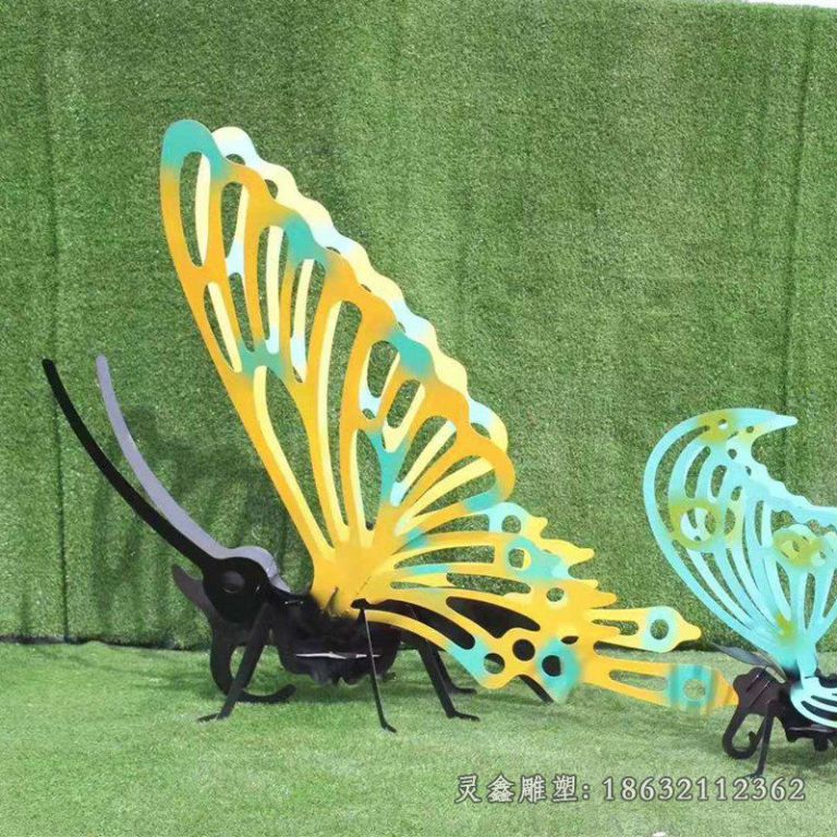 庭院不锈钢镂空蝴蝶雕塑