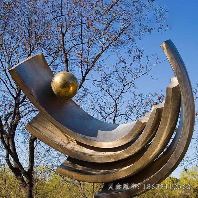 不锈钢半圆之球景观雕塑